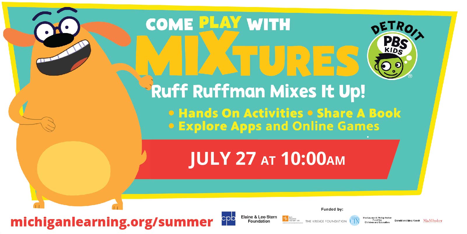 Detroit PBS Kids mixtures with Ruff Ruffman event