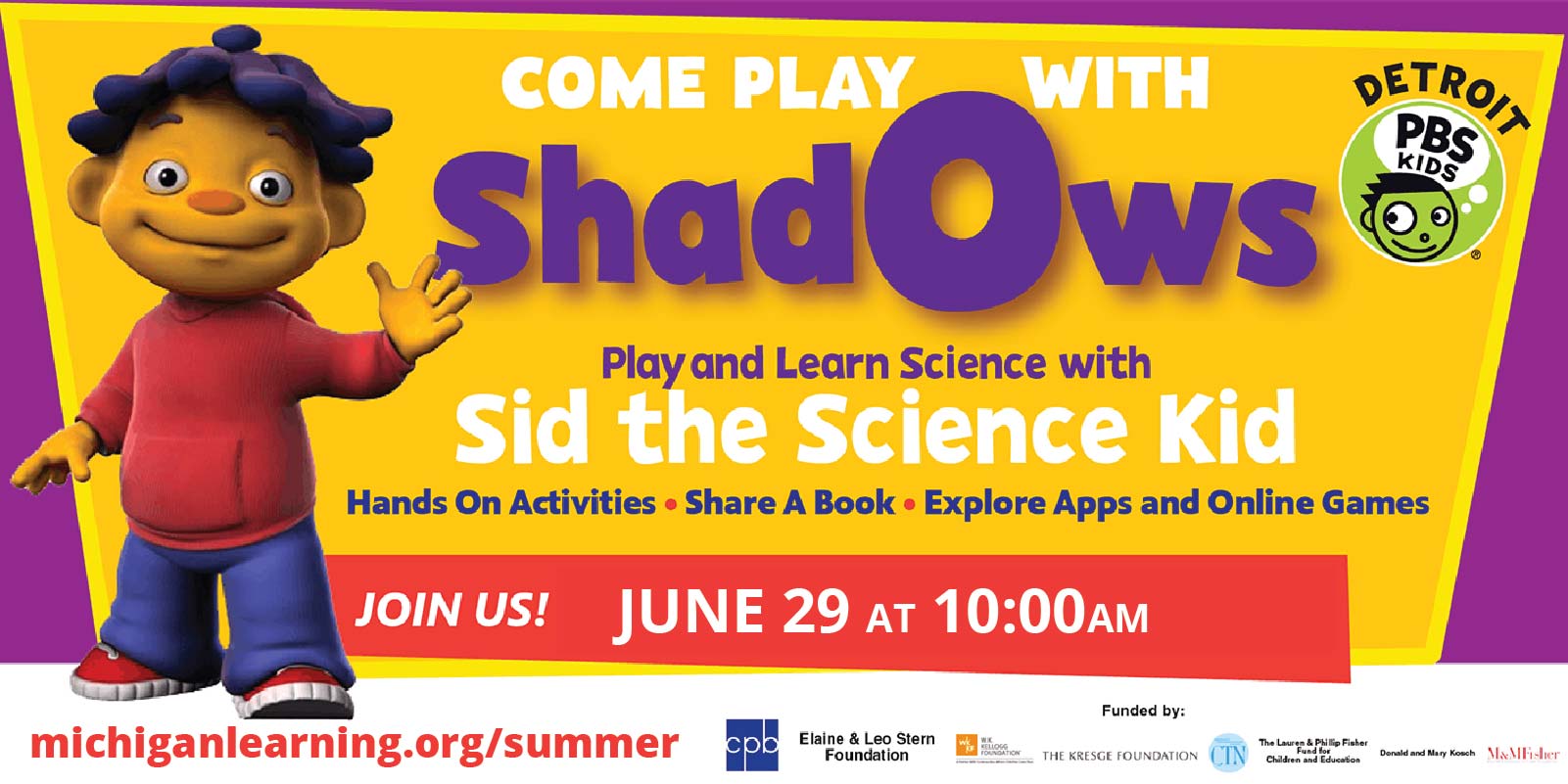 Shadows with Sid teh Science Kid, Detroit PBS Kids, and Michigan Learning Channel