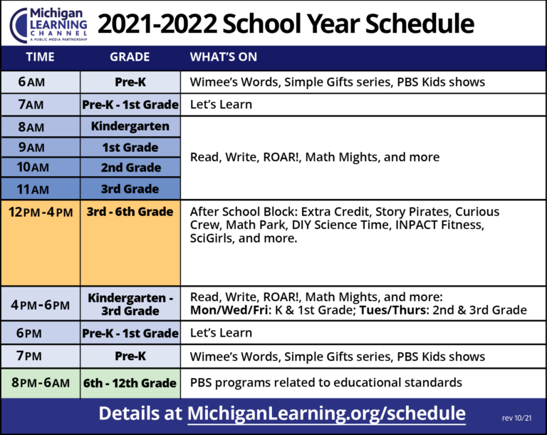 Schedule Michigan Learning Channel