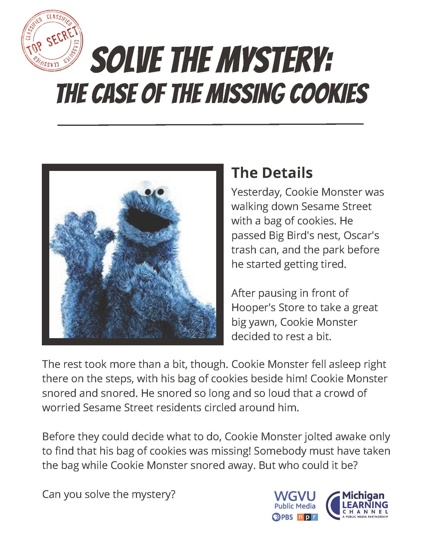 Page 1 of the Cookie Investigation.