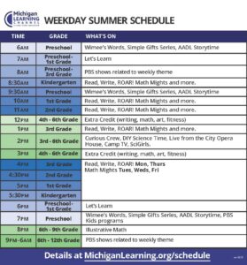 Michigan Learning Channel Summer TV Schedule