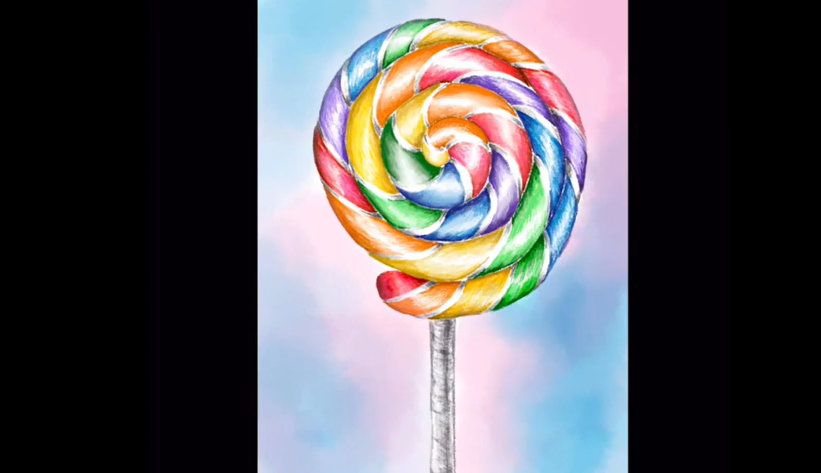 Rainbow lolipop drawing