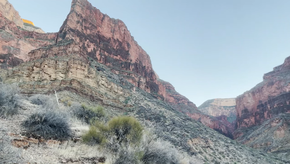 Landscape photo looking up at the cliffs of the Grand Canyon