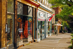 Boutiques and independent stores in downtown Cold Spring, New York.